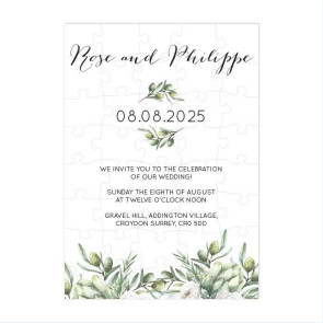 Olive Puzzle Invitation Wedding
